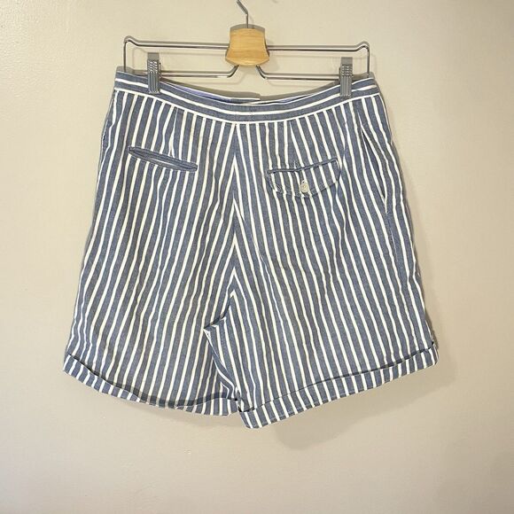 Vintage Ralph Lauren Striped Shorts Preppy Made In USA Pleated - Picture 2 of 4